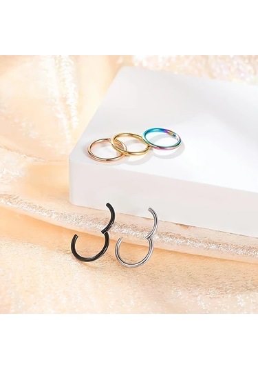 Willowhaven 5 Adet 316l Paslanmaz Çelik Burun Halkası Tragus Kıkırdak Helix Küpe Çok Renkli