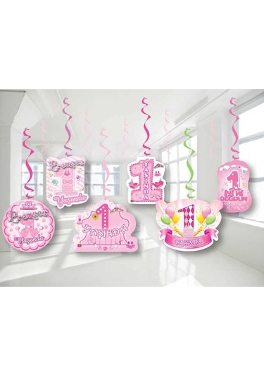 Pembe 1 Yaş 6'Lı Tavan Süs Pembe