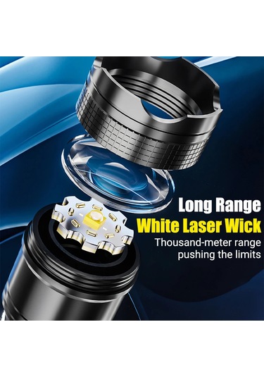 Süper Parlak Uzun Menzilli Led El Feneri Açık Su Geçirmez El Siyah