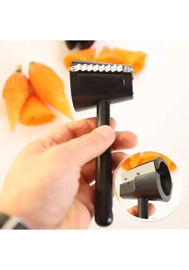 Ximistore9 Sebze Ve Meyve Kesici Aksesuarı 3'lü Set - Spiralli, Dilimli Ve Rulo Şekillendirici Mutfak Aleti Siyah