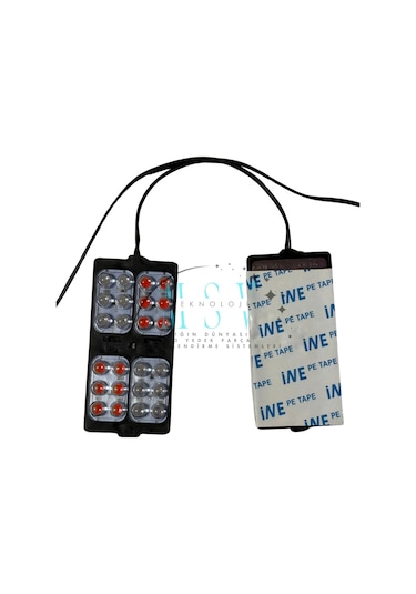 12 Volt 24 Watt 24 Ledli 150x49 Mm Animasyonlu Kırmızı - Mavi Çakar Modül 5 Adet