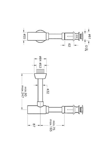 Vitra Lavabo Sifon Seti T Tipi A45154 Krom