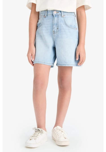 DeFacto Kız Çocuk Jean Şort E0110A825SMNM63 Mavi