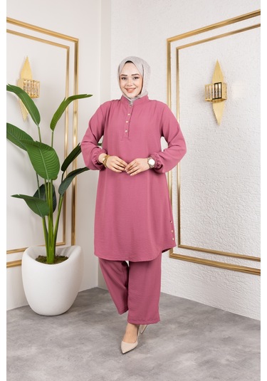 Aerobin Kumaş İkili Takım - Gül Kurusu / T0109 Gül Kurusu Çok Renkli