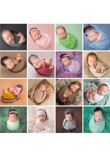 Yaozixa Çocuk Fotoğrafçılığı İçin Pamuklu Elastik Sarıma Kumaşı - 40x160cm, Pembe Rengi Pembe