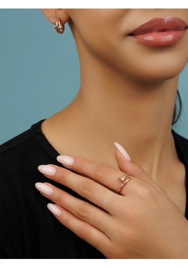 Veronika Kadın Yüzüğü Geniş 925 Ayar Gümüş Çivi 259933387 Altın