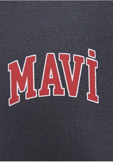 Mavi - Mavi Logo Baskılı Yarı Fermuarlı Antrasit Sweatshirt 0s10208-80106 Antrasit