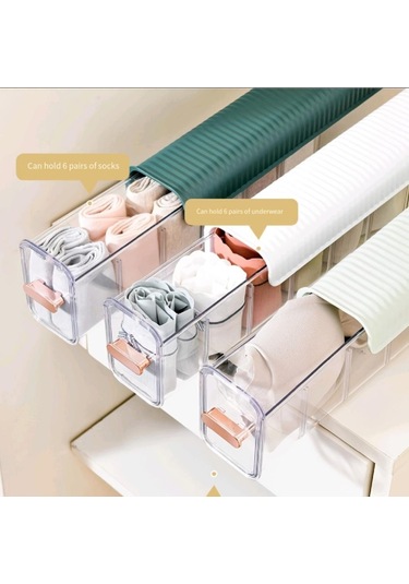 Mavi 1 Adet Temizle Duvara Monte Çekmece Organizatör Ayarlanabilir Bölmeli Duvar Asılı Şeffaf İç Külot Depolama Mavi