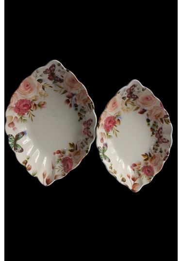 Dijital Desenli Oval Salata Kasesi 30cm 27cm Çok Renkli