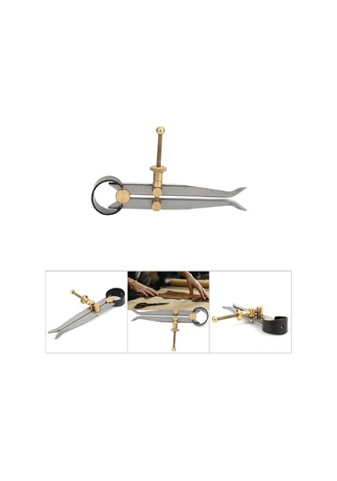 Xindoker 100mm Karbon Çelik Ve Pirinç İç Yaylı Kalem Ayracı - Üretim Ve Deri İşçiliği İçin Hassas Kesim Ve Ölçüm Aracı