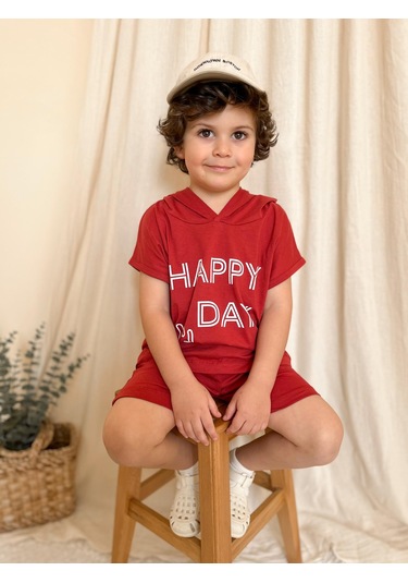 Kapüşonlu Yazlık Baskılı Takım 2404kpsnyzlyk Kiremit