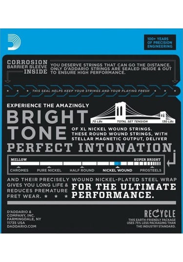 D'addario Exl110w 3rd Wound Elektro Gitar Teli 10-46