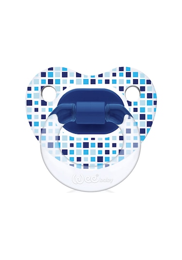 Wee Baby Şeffaf Desenli Damaklı Emzik No:2 Mavi 6-18 Ay