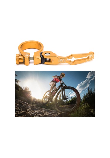 Fosenze 31.8mm Aluminyum Bisiklet Oturma Çubuğu Klembi, Hızlı Serbest Bırakma, Dağ Ve Yol Bisikletleri İçin, Dayanıklı Ve Hafif, Altın Renk Altın