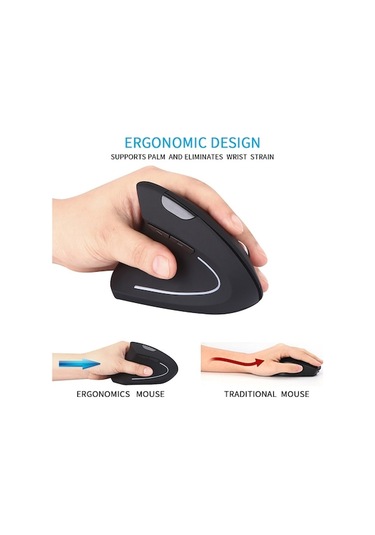 Prestigegoods Çift Taraflı Kablosuz Ergonomik Sol El Oyun Farei, Usb Şarjlı, 800/1200/1600 Dpı, Geniş Uyumlu Gaming