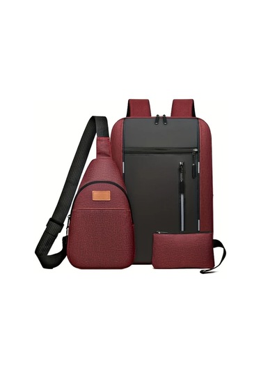 Xuweiwei Mavi 3 Adet Is Seyahat Sirt Cantasi Seti Oxford Kumaş Laptop Cantasi Capraz Askili Canta Ve Cuzdan MAVİ