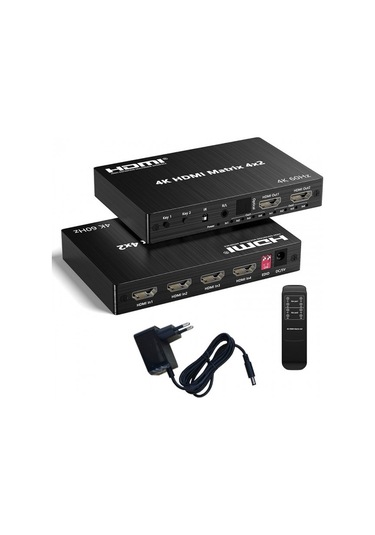 Hdmı Matrix 4k 60hz 4x2 4 Giriş 2 Çıkış Uzaktan Kumandalı Hdmı Matrix