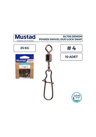 Mustad Demon Dlt06 Klipsli Fırdöndü 4 25kg 10 Adet