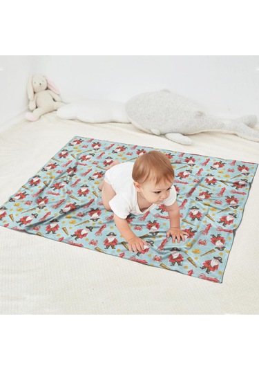 Noel Desenli Bebek Battaniyesi 40x30 İnç, Polar, Yumuşak, Hafif Ve Kalın Noel Korsan Baba Noel