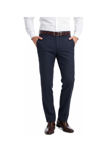 Erkek Regular Fit Çizgili Kumaş Pantolon Likra Kumaş Bgl-st05036 Lacivert