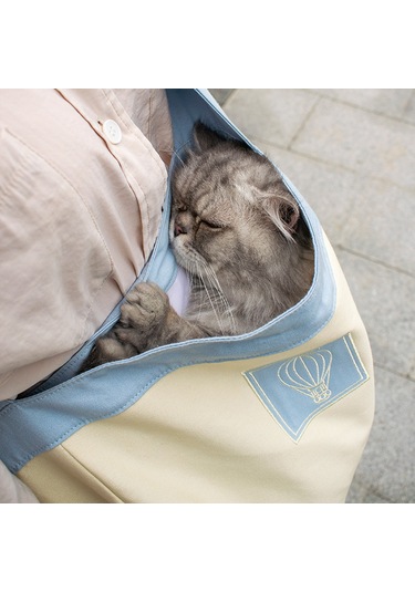Geeksen Kedi Çantası Evcil Hayvan Çantası Kedi Seyahat Çantası Taşınabilir Kanvas Omuz Çantası Mavi Lyc08031-01f-cs12