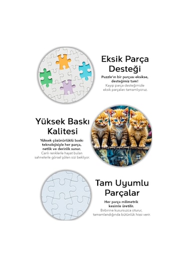 1000 Parça Little Kings Illusions Puzzle - Aslan Kral Kedi Yapboz 68x48 Cm