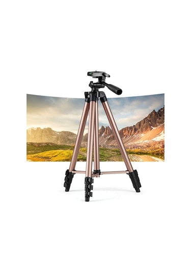 Createtech 110 Cm Alüminyum Tripod, Kamera Ve Telefon Destekli Canlı Akış Standı