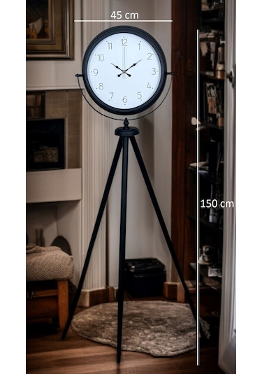 Pure Black Tripod Ayaklı Saat Siyah