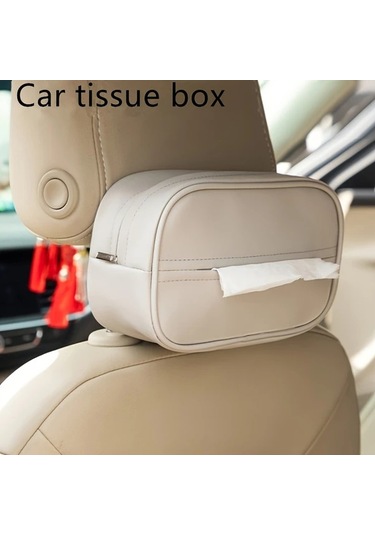 Hightower Araç Arka Koltuk Pu Deri Mendil Tutucu, Evrensel Kağıt Saklama Organizörü A-brown A-kahverengi