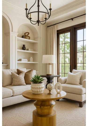 Dekoratif Ahşap Renk Orta Sehpa Ahşap Mantar Model Meşe