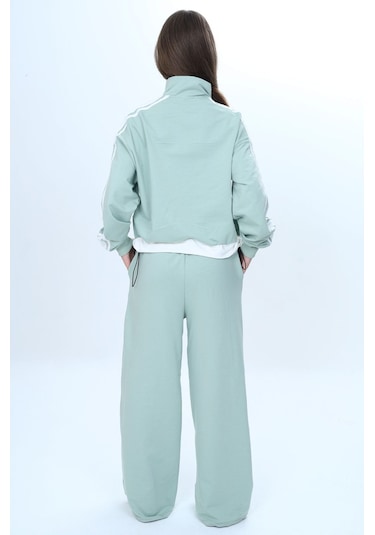 Kız Çocuk 2 İplik Yarım Fermuarlı Garnili Eşofman Takımı %100 Pamuk Rahat Kalıp-325 Su Yeşili Kız Çocuk 2 İplik Yarım Fermuarlı Garnili Eşofman Takımı %100 Pamuk Rahat Kalıp-325 Su Yeşili