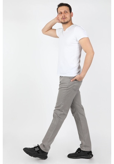 Erkek 5 Cep Gabardin Pantolon Gri