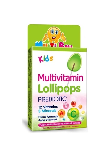 Multi Ball Kids Multıvıtamın Lollıpops +prebıotıc