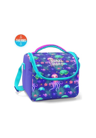 Coral High Beslenme Çantası 12783, Kız Çocuk, Lavanta Turkuaz Deniz Anası, Isı Yalıtımlı Lavanta - Turkuaz