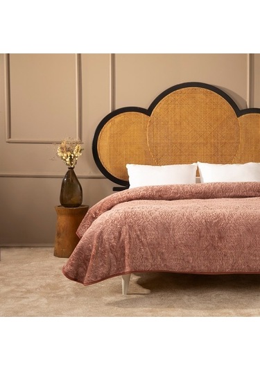 Apricitas Elegant Emboss Çift Kişilik Battaniye Tarçın -