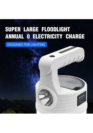 Yifomall Mx-518 Güneş Enerjili Led Feneri - Taşınabilir Dış Mekan Işığı, Kamp Ve Acil Durum Lambası, Askı Ve Taşıma Özelliğiyle Beyaz