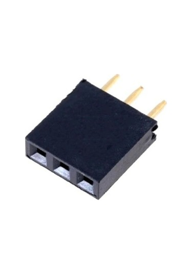 3 Pin 1x3 2.54mm Dişi header Altın Kaplama - 10 Adet