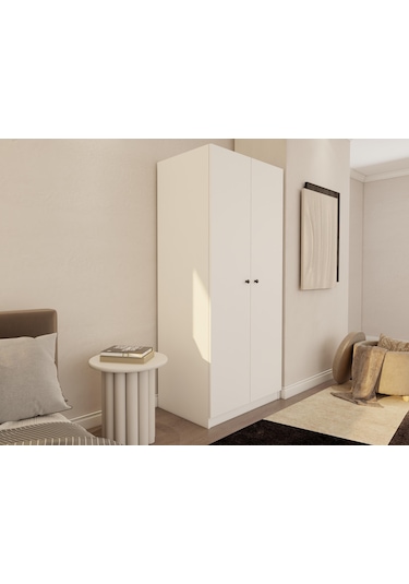 Fırtına 2 Kapaklı Gardırop Beyaz Renk