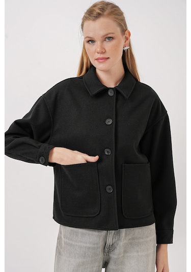 Bigdart 0713 Kadın Kaşe Ceket - Siyah