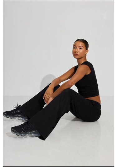 Madmext Siyah Bol Paça Kadın Eşofman Altı Mg2279 Siyah