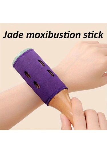 Willowhaven Portable Mor Jade Moxibustion Stick Masaj Aleti Mor Moxibustion Yakıcı Tutucu Akupresür Mor