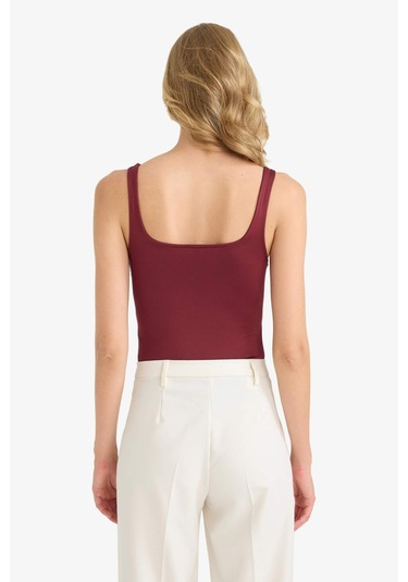Defacto Kare Yaka Çıtçıtlı Body F9773ax25hsbr115 Bordo-br115