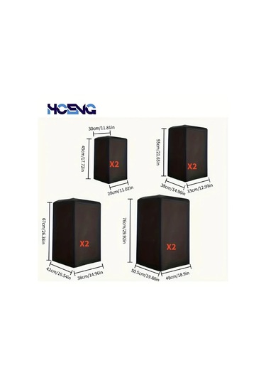 Hightower 2 Adet Siyah Polyester Ses Koruyucu Kılıf Ev Sineması Hoparlör Örtüsü 11 02x11 81x17 82 İnç