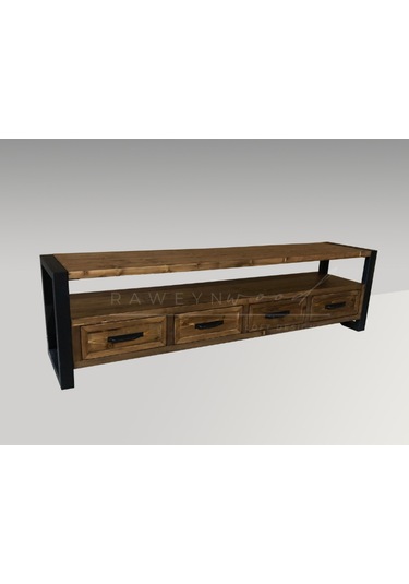 Raweyn Bell Doğal Ahşap Çekmeceli Tv Ünitesi - 190cm Ceviz