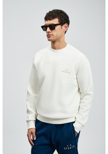 Lufian Sıgma Erkek Sweatshirt Kırık Beyaz Kırık Beyaz 112030186100510 Beyaz
