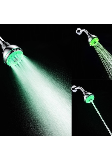 Geeksen Renkli Flaş Işıklı Led Duş Başlığı 3 Ayarlı Yağmur Duş Başlığı Ayarlanabilir Banyo Duş Başlığı Cilalı Krom Banyo Yağmur Duş Başlığı Değiştirme Diğer
