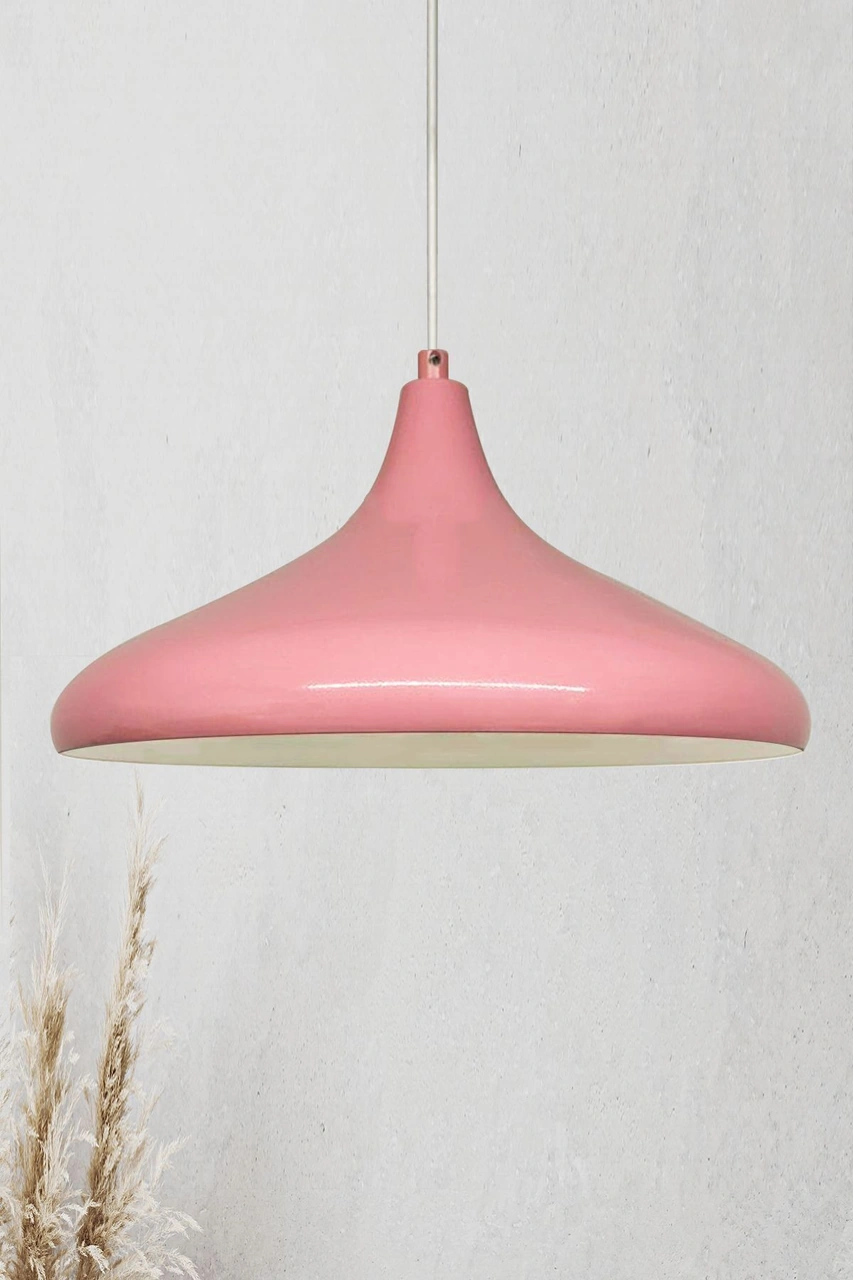 Champion Pembe Avize - Alüminyum 35 Cm Çap Rustik Çocuk Odası Bebek Odası Mutfak Modelleri Pembe