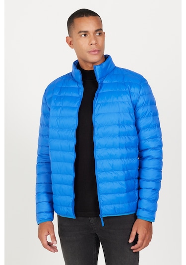 AC&Co / Altınyıldız Classics Erkek Saks Standart Fit Normal Kesim Dik Yaka Mont Saks