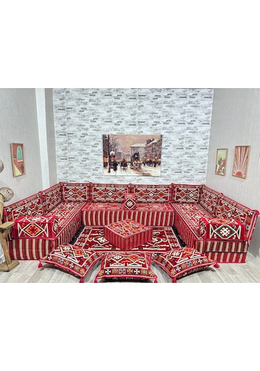 Coton Şark Köşesi 30cm Kalınlıkta Minder Takımı