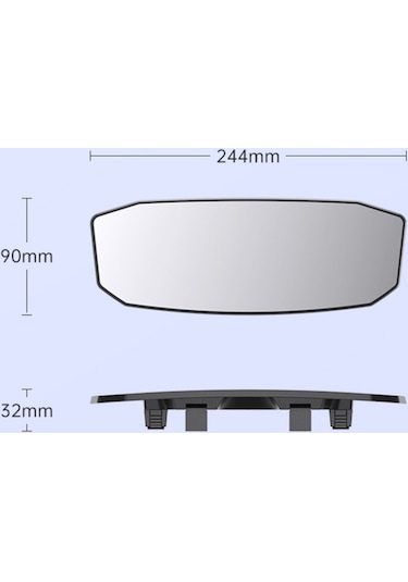 Sones Shunweı Sd-2414 Araba Parlama Önleyici Dikiz Aynası, Boyut: 244 X 90mm